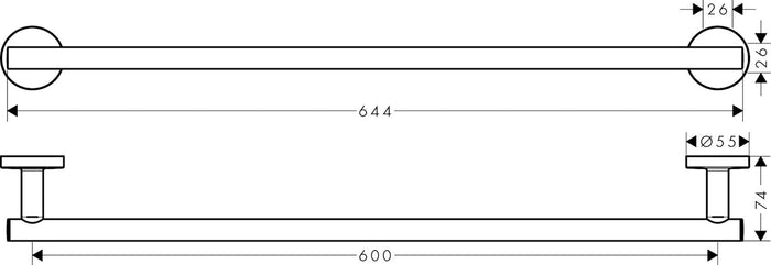 Hansgrohe 41716000 Towel Bar 24inch Chrome