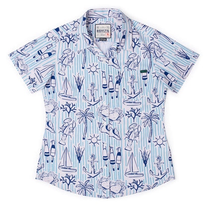 RSVLTS XS RSVLTS Women's Short Sleeve Shirt Harbor Life – Women's KUNUFLEX Short Sleeve Shirt Harbor Life – Women's KUNUFLEX Short Sleeve Shirt