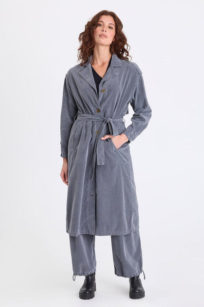 XCVI Harun Corduroy Belted Trench