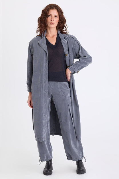 XCVI Harun Corduroy Belted Trench
