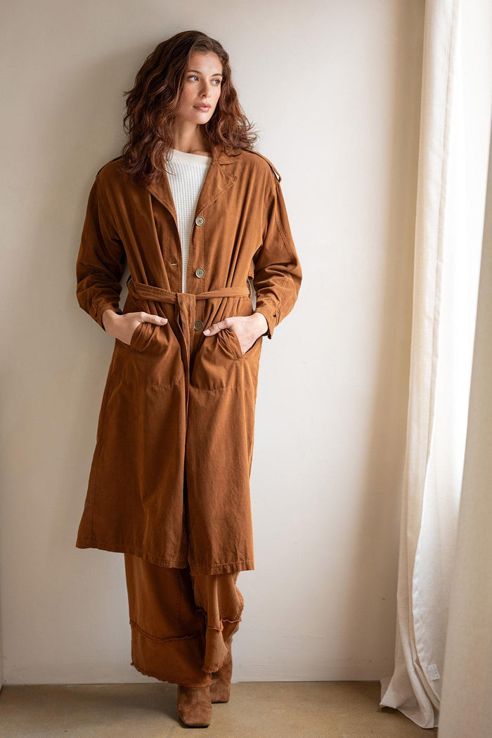 XCVI Harun Corduroy Belted Trench