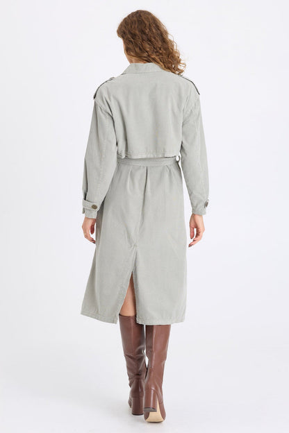 XCVI Harun Corduroy Belted Trench