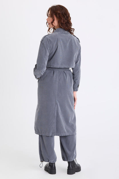 XCVI Harun Corduroy Belted Trench