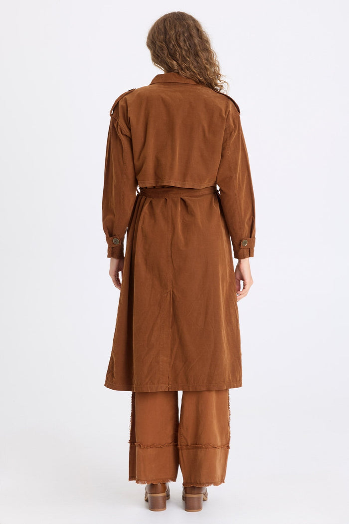 XCVI Harun Corduroy Belted Trench