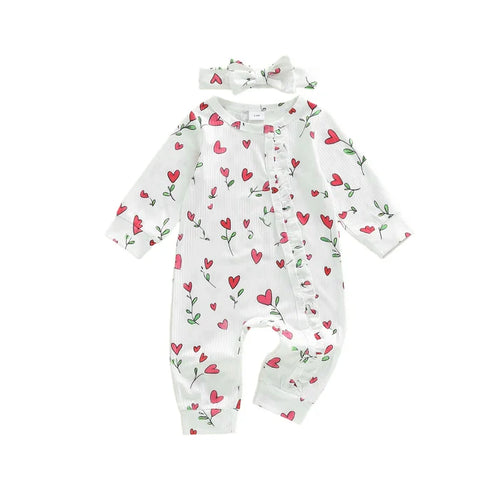 HEART FLOWERS Ruffle Jumpsuit