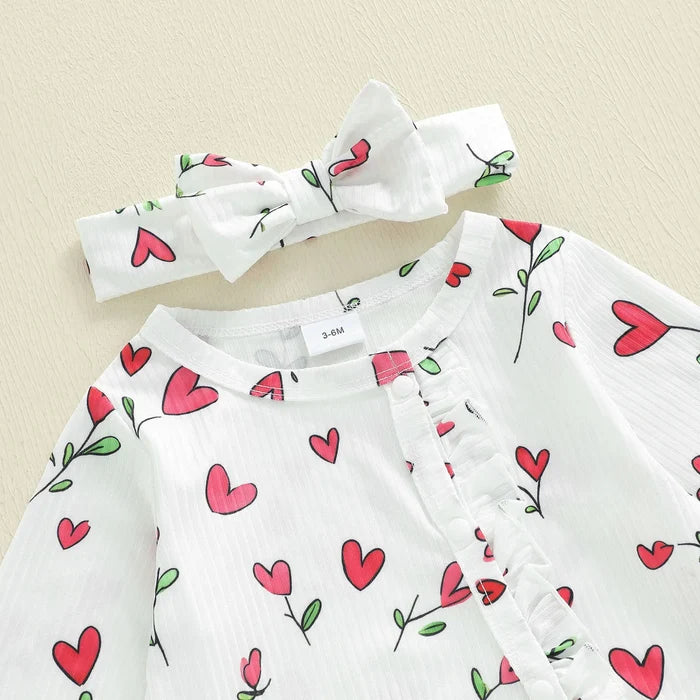 HEART FLOWERS Ruffle Jumpsuit