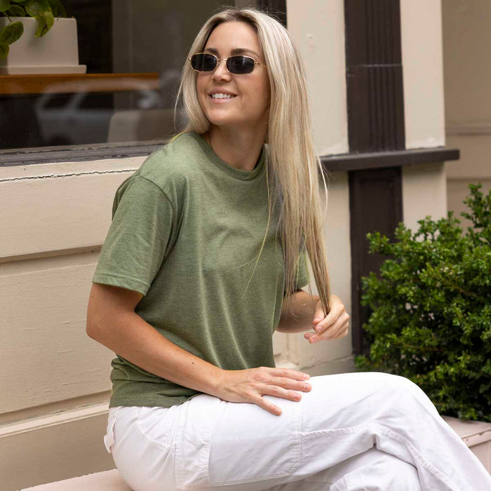 RSVLTS RSVLTS Crewneck T-shirt Heather Sage Green – Crewneck Tee