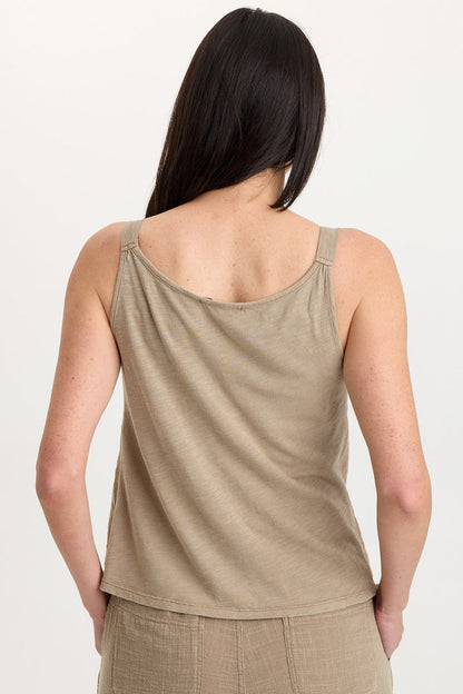 Wearables Hedley Gauze/Jersey Box Pleat Tank