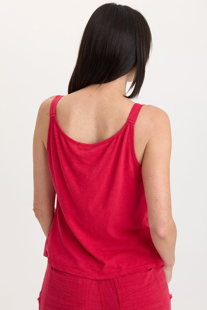 Wearables Hedley Gauze/Jersey Box Pleat Tank