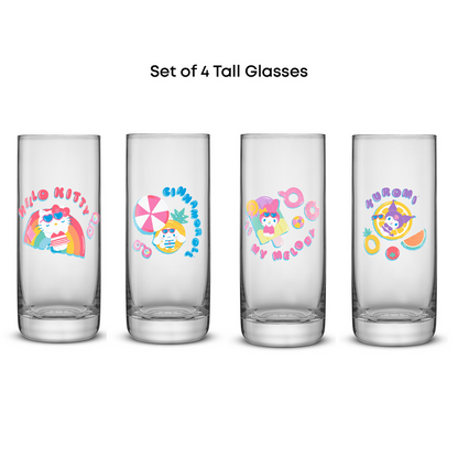 Hello Kitty and Friends Pool Party Tall Drinking Glasses Home Goods JoyJolt