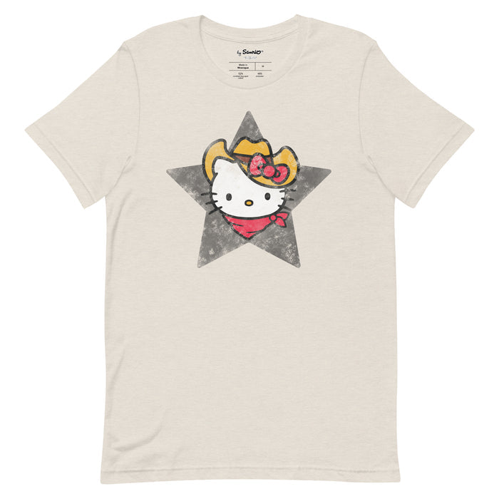 Hello Kitty Cowboy Hat Tee Apparel Printful Heather Dust S