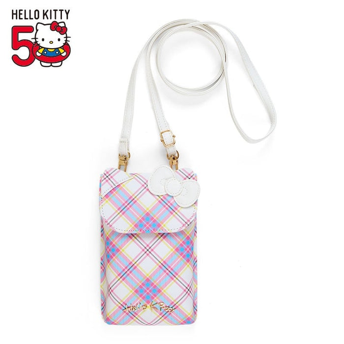 Hello Kitty Crossbody Phone Bag (Hello Kitty Dress Tartan Series) Bags Japan Original