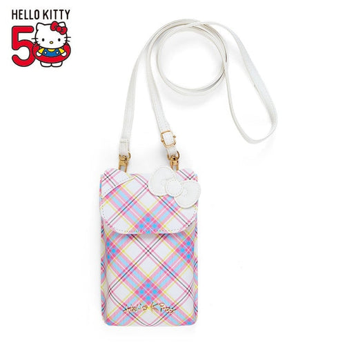 Hello Kitty Crossbody Phone Bag (Hello Kitty Dress Tartan Series) Bags Japan Original