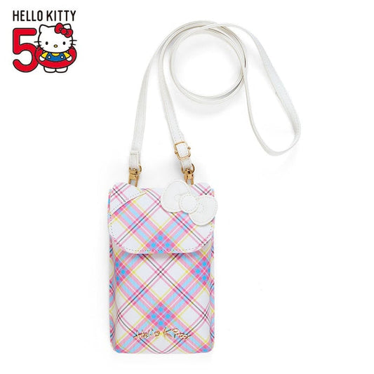 Hello Kitty Crossbody Phone Bag (Hello Kitty Dress Tartan Series) Bags Japan Original