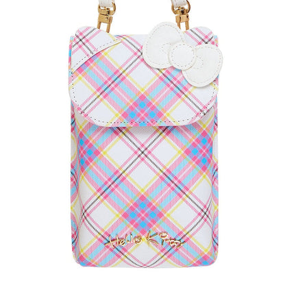 Hello Kitty Crossbody Phone Bag (Hello Kitty Dress Tartan Series) Bags Japan Original
