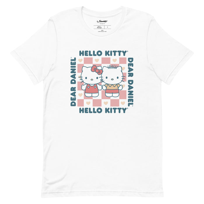 Hello Kitty & Dear Daniel Checkerboard Tee Apparel Printful White XS