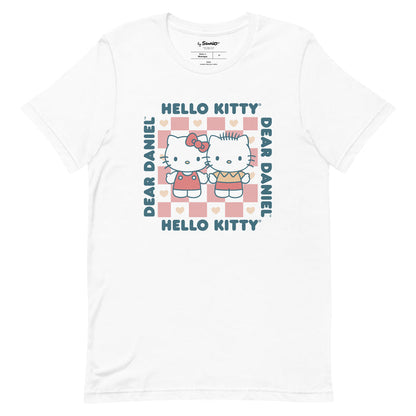 Hello Kitty & Dear Daniel Checkerboard Tee Apparel Printful White XS