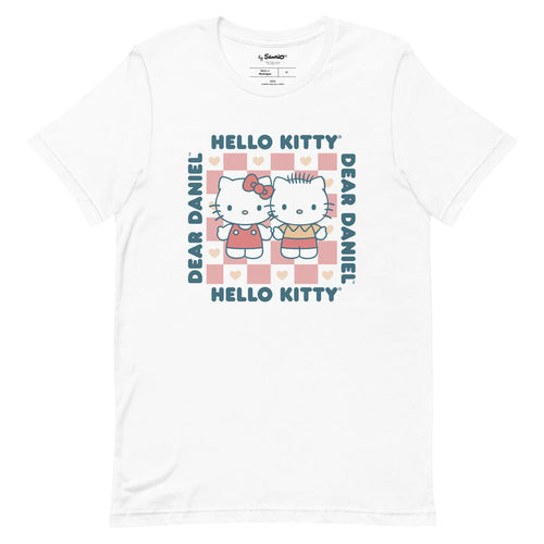 Hello Kitty & Dear Daniel Checkerboard Tee Apparel Printful White XS