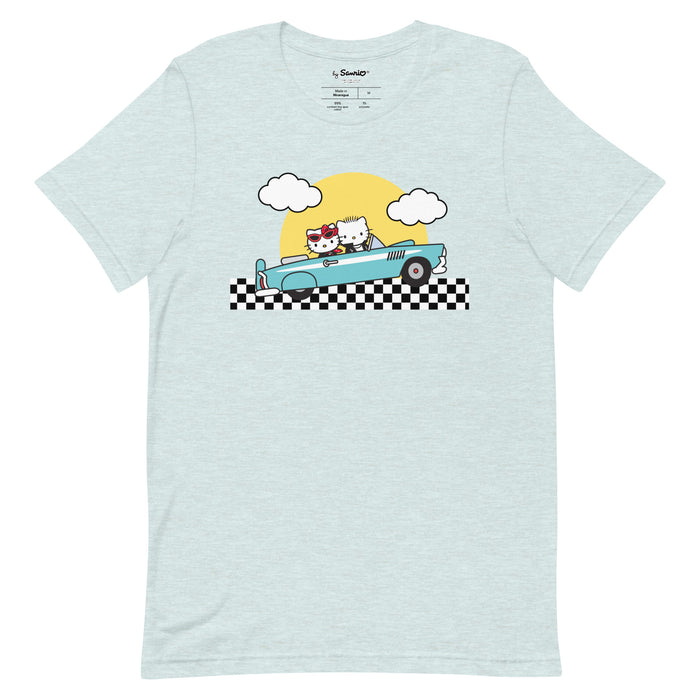 Hello Kitty & Dear Daniel Sunset Drive Tee Apparel Printful Heather Prism Ice Blue S