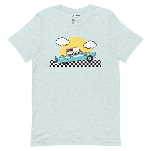 Hello Kitty & Dear Daniel Sunset Drive Tee Apparel Printful Heather Prism Ice Blue S