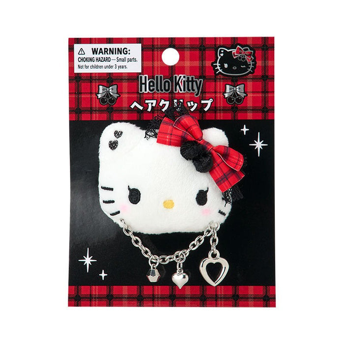 Hello Kitty Plush Hair Clip (Rock ’n’ Check Series) Accessory Japan Original