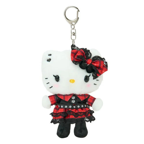 Hello Kitty Plush Mascot Keychain (Rock ’n’ Check Series) Accessory Japan Original