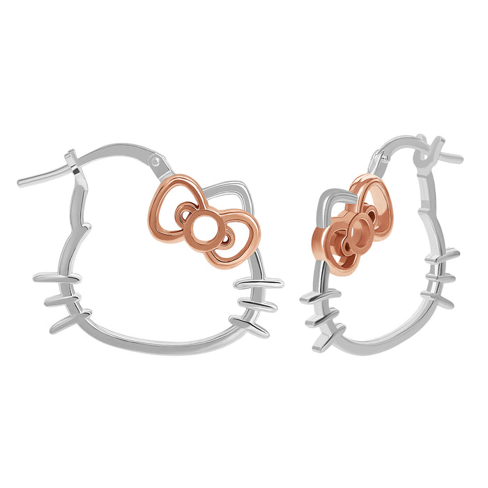 Hello Kitty Sterling Silver Hoop Earrings Jewelry JACMEL JEWELRY INC