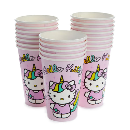 Hello Kitty Unicorn Rainbow 60-pc Party Pack Paper Tableware Silver Buffalo LLC