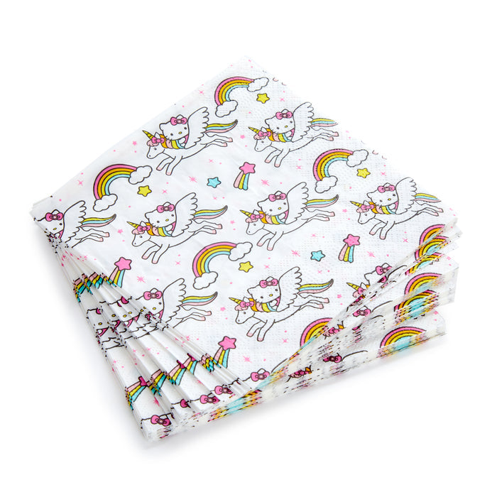 Hello Kitty Unicorn Rainbow 60-pc Party Pack Paper Tableware Silver Buffalo LLC