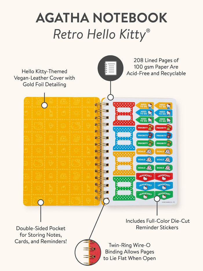 Hello Kitty x Studio Oh! Retro Red Agatha Notebook Stationery Studio Oh!
