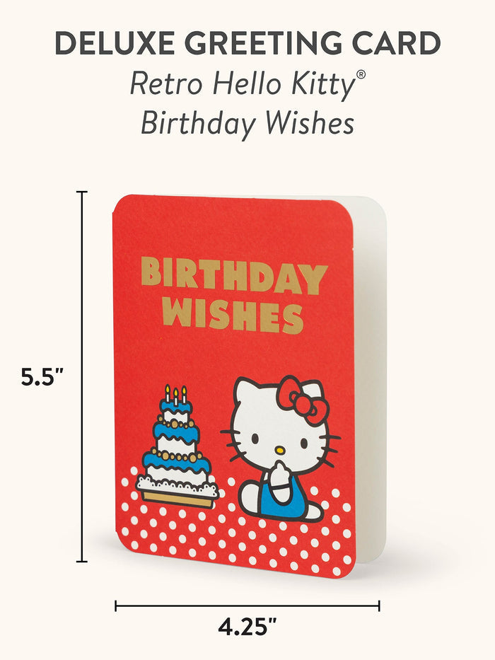 Hello Kitty x Studio Oh! Retro Red Birthday Wishes Deluxe Greeting Card Stationery Studio Oh!