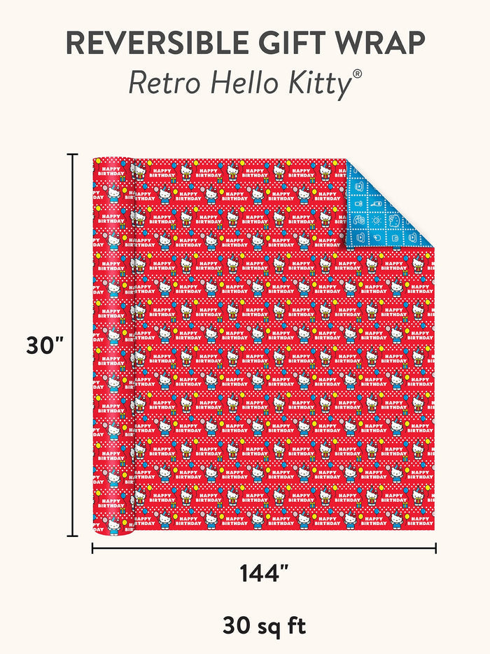 Hello Kitty x Studio Oh! Retro Red Reversible Gift Wrap Gift Wrap Studio Oh!