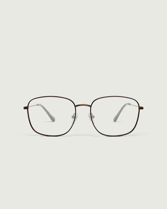 Bronze::Henri Eyeglasses square brown metal front