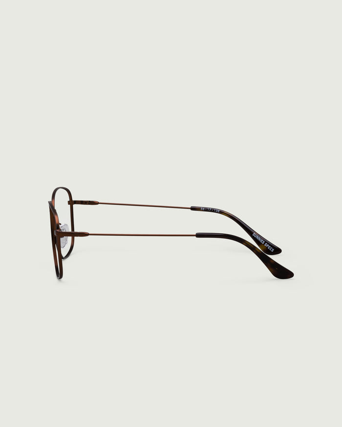 Bronze::Henri Eyeglasses square brown metal side