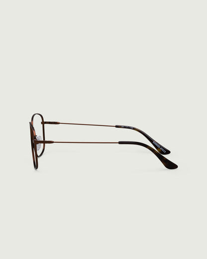 Bronze::Henri Eyeglasses square brown metal side