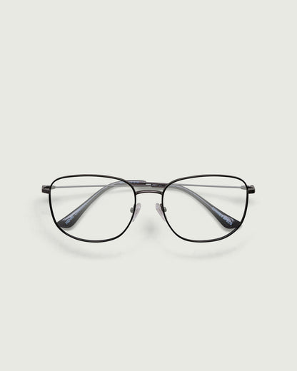 Charcoal::Henri Eyeglasses square black metal top