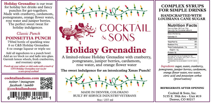 Holiday Grenadine | Cocktail & Sons 8oz