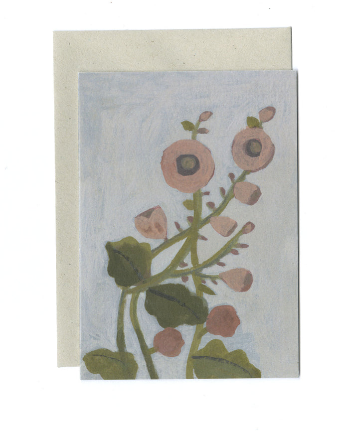 Hollyhocks card