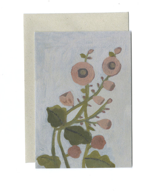 Hollyhocks card