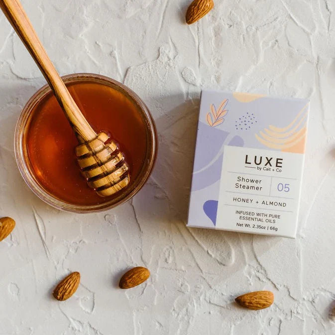 Honey and Almond Shower Steamer infused with essential oils by Cait and Co