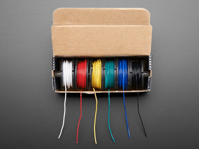 Hook-up Wire Spool Set - 22AWG Solid Core - 6 x 25 ft [Discontinued] by The Pi Hut - The Pi Hut