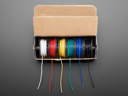 Hook-up Wire Spool Set - 22AWG Solid Core - 6 x 25 ft [Discontinued] by The Pi Hut - The Pi Hut