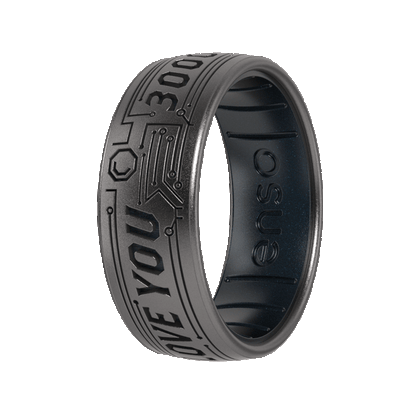 Marvel Silicone Rings - I Love You 3000 - Platinum/Black Pearl
