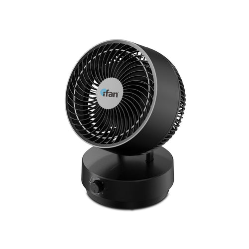 iFan 9" Air Circulator Fan – Concentrated Airflow, Desk Fan, Adjustable Tilt, Oscillation, Portable, Silent, 3-Speed, black, IF7409