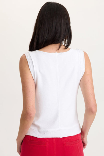 Wearables Ila Crepe Knit Raw Edge Tank