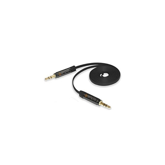 3-foot black auxiliary cable with a 3.5 mm connector on one end and a standard 1/8 inch jack on the other.