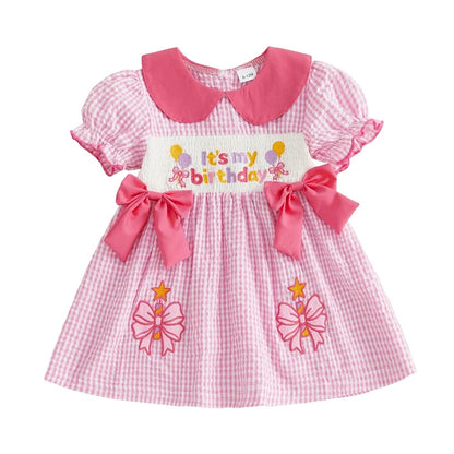 IT'S MY BIRTHDAY Pink Checkered Dress