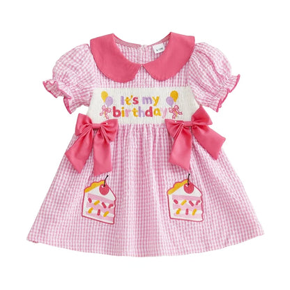 IT'S MY BIRTHDAY Pink Checkered Dress