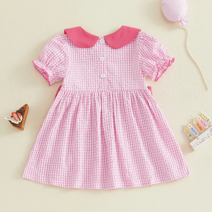 IT'S MY BIRTHDAY Pink Checkered Dress
