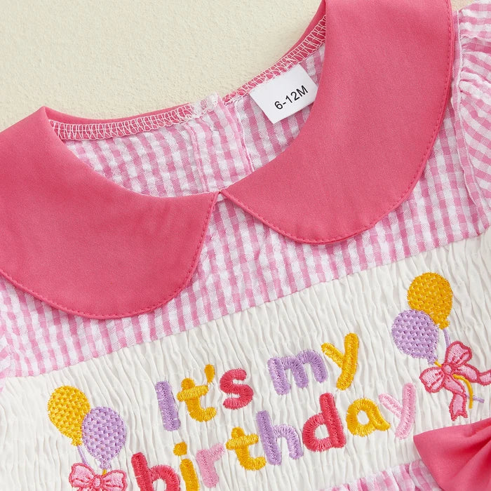 IT'S MY BIRTHDAY Pink Checkered Dress